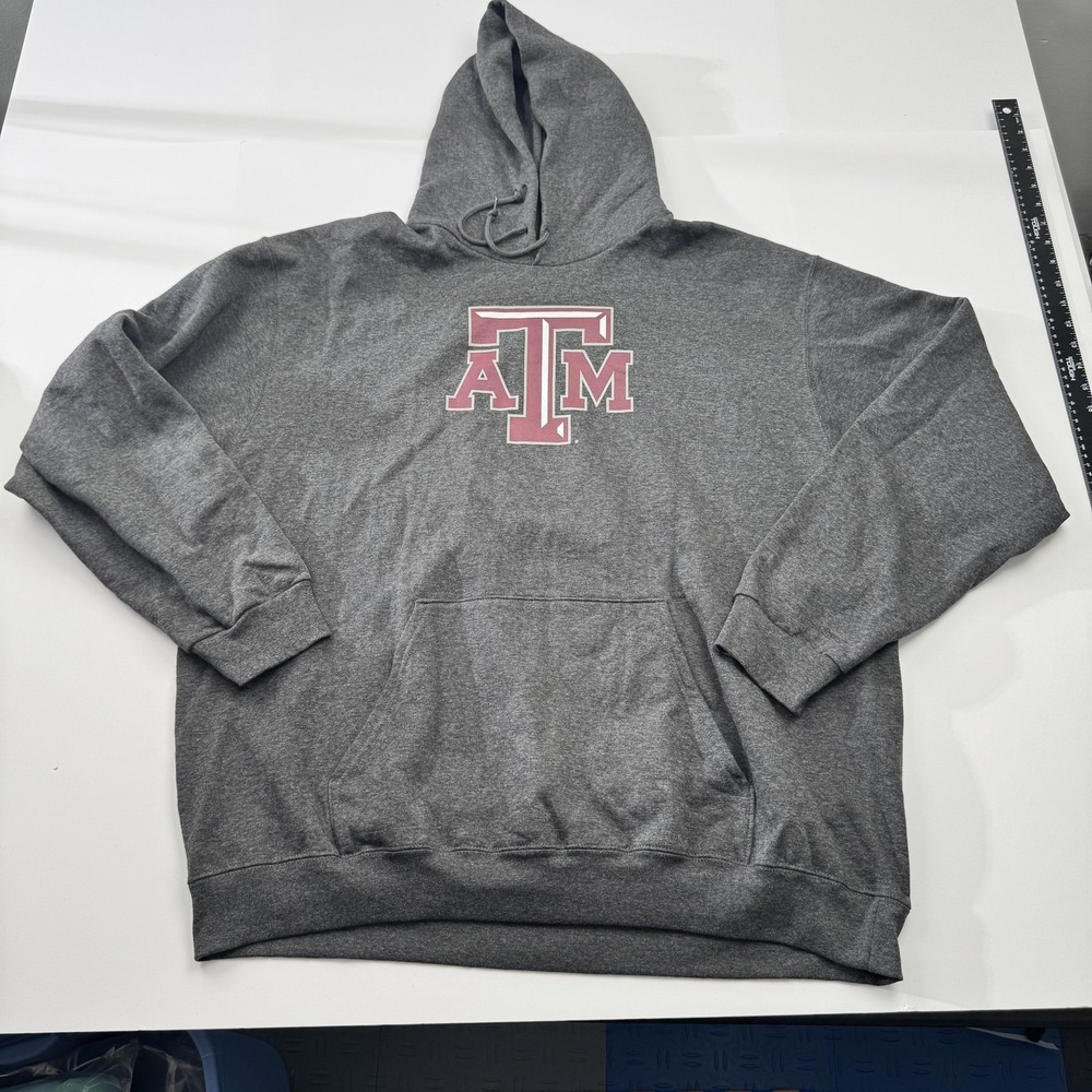 Texas A&M Aggies Hoodie Mens 2XL Gray Majestic NCAA College Football Sweatshirt